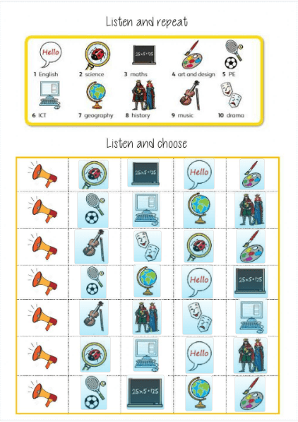 Theme 2 - School Subjects Worksheet by iechagoyen